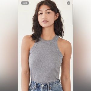 WSLY WESLEY Rivington Ribbed Tank Grey medium new M